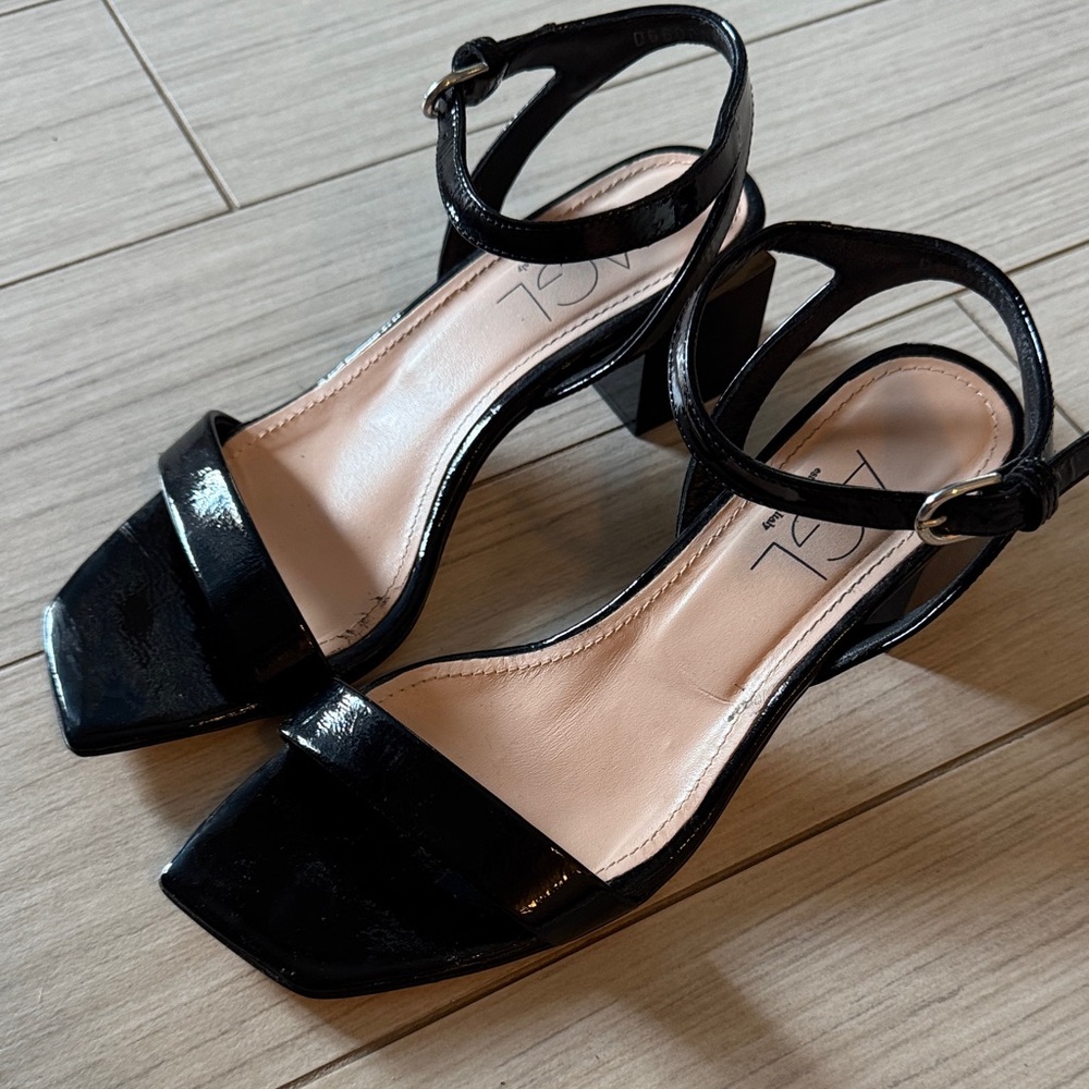 AGL Black Patent Leather Heels